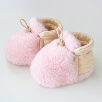 Baby Fleece Warm Shoes - Pink - 6-12M - image 1