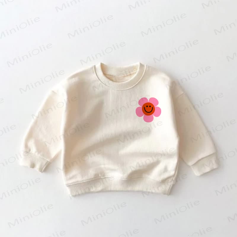 Baby Toddler Smiley Flower Sweatshirt - image 2