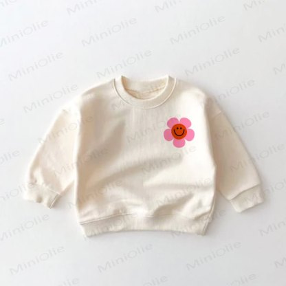 Baby Toddler Smiley Flower Sweatshirt - image 2