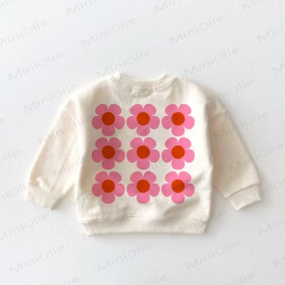Baby Toddler Smiley Flower Sweatshirt - image 3
