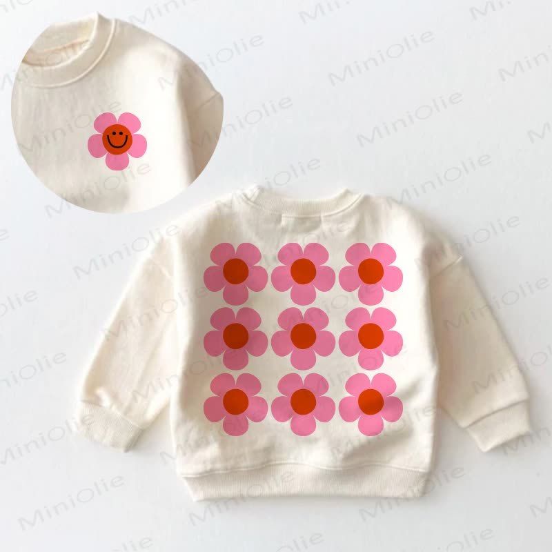 Baby Toddler Smiley Flower Sweatshirt - Cream - 3-5T - image 1