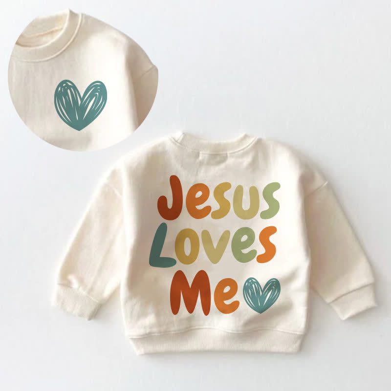 JESUS LOVES ME Baby Toddler Sweatshirt - Cream - 3-5T - image 1