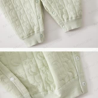 Baby Moon Star Solid Color Romper - image 3