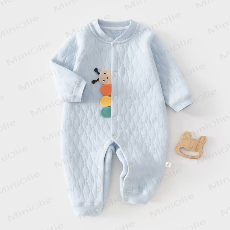 Baby Caterpillar Quilted Romper - Blue - 18-24M - image 5