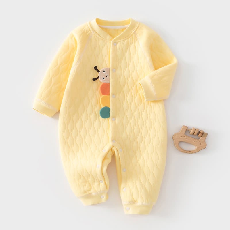 Baby Caterpillar Quilted Romper - Yellow - 18-24M - image 1