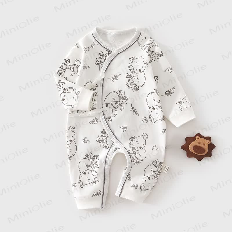 Baby Koala Kimono Romper - Beige - 3-6M - image 1