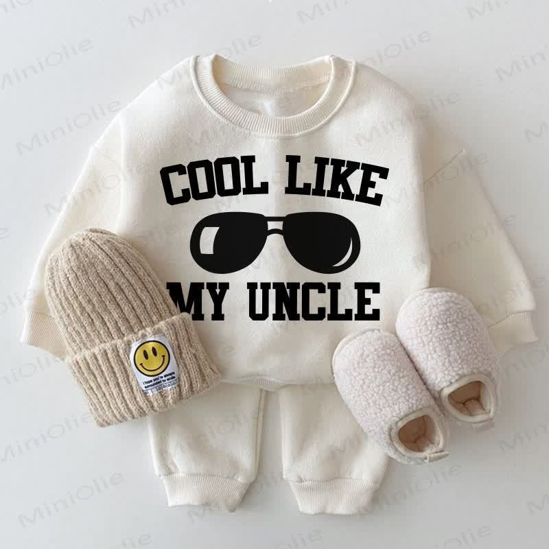 COOL LIKE MY UNCLE Baby White Sweatshirt 2-piece Set - White - 2-3T - image 1