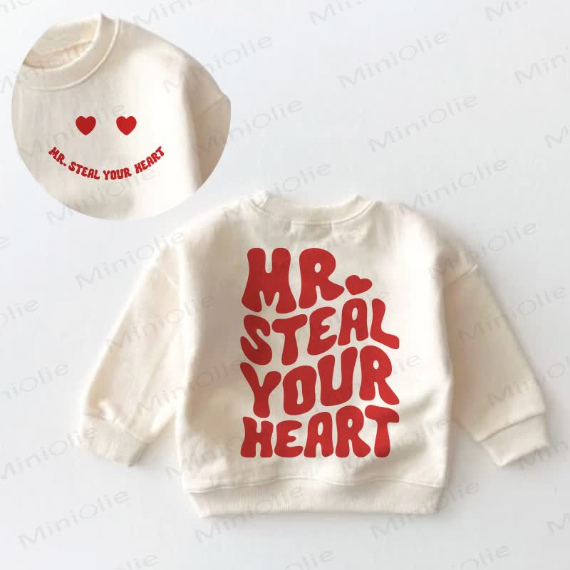 MR. STEAL YOUR HEART Baby Toddler Cream Sweatshirt - Cream - 3-5T - image 1