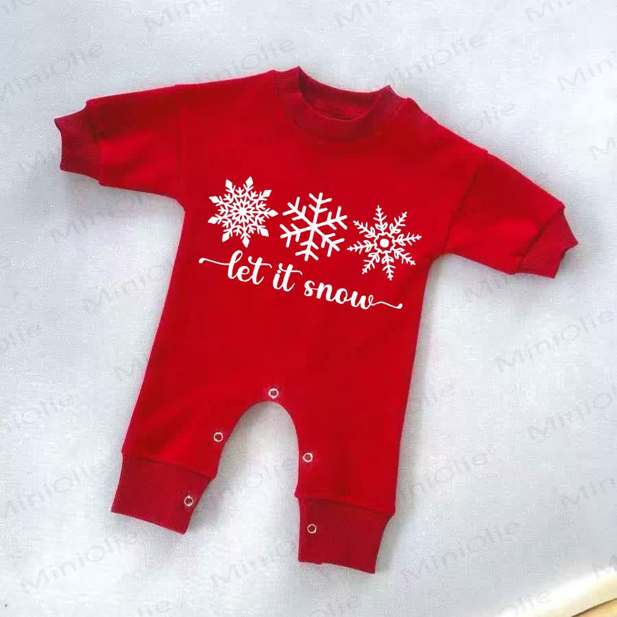 LET IT SNOW Baby Snowflake Red Romper - Red - 2-3T - image 1