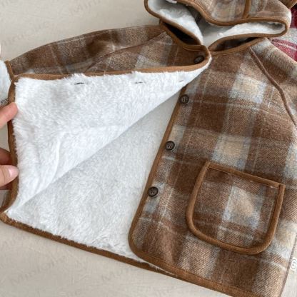 Baby Toddle Girls Checkered Hoodie Fleece Outerwear - image 9