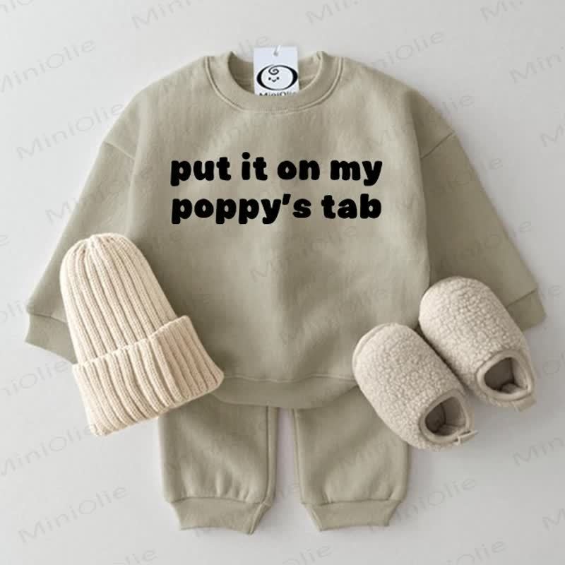 PUT IT ON MY POPPY'S TAB Baby 2-piece Grey Green Set - Grey Green - 2-3T - image 1