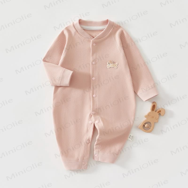  Baby Cartoon Bell Puppy Pajamas Romper - Pink - 18-24M - image 3