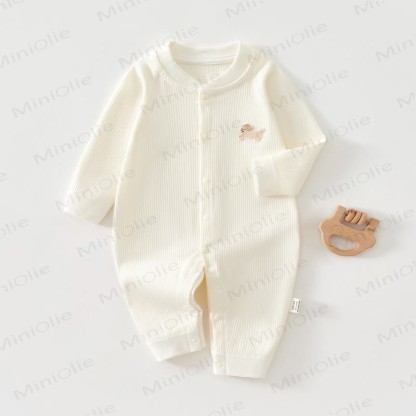  Baby Cartoon Bell Puppy Pajamas Romper - White - 18-24M - image 2