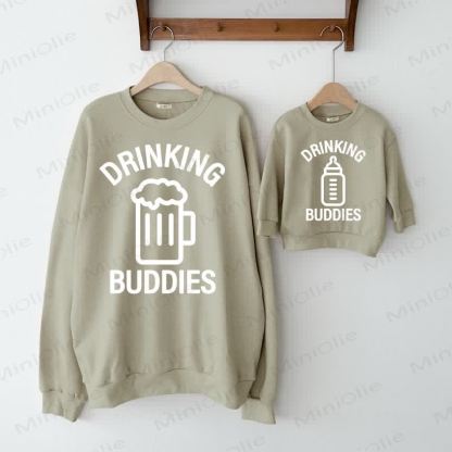 DRINKING BUDDIES Grey Green Family Sweatshirt  - Grey Green - XL - image 1