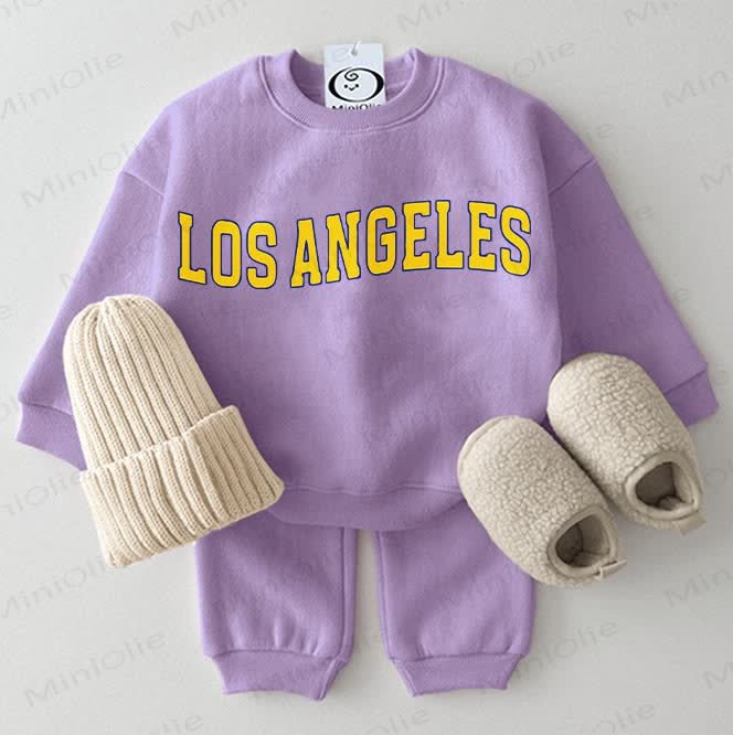 LOS ANGELES Baby 2-piece Sweatshirt Purple Set - Purple - 2-3T - image 1