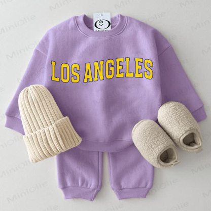 LOS ANGELES Baby 2-piece Sweatshirt Purple Set - Purple - 2-3T - image 1