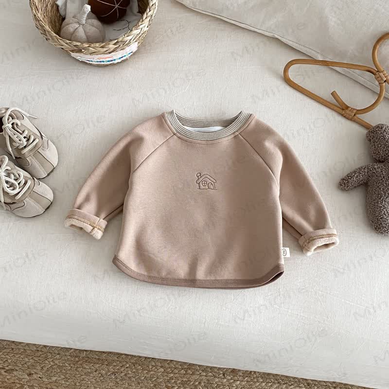 Baby Toddler Boys Embroidered Little House T-shirt - Khaki - 5-7T - image 2