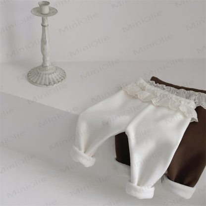 Baby Girl Fleece Lined Lace Leggings - image 3