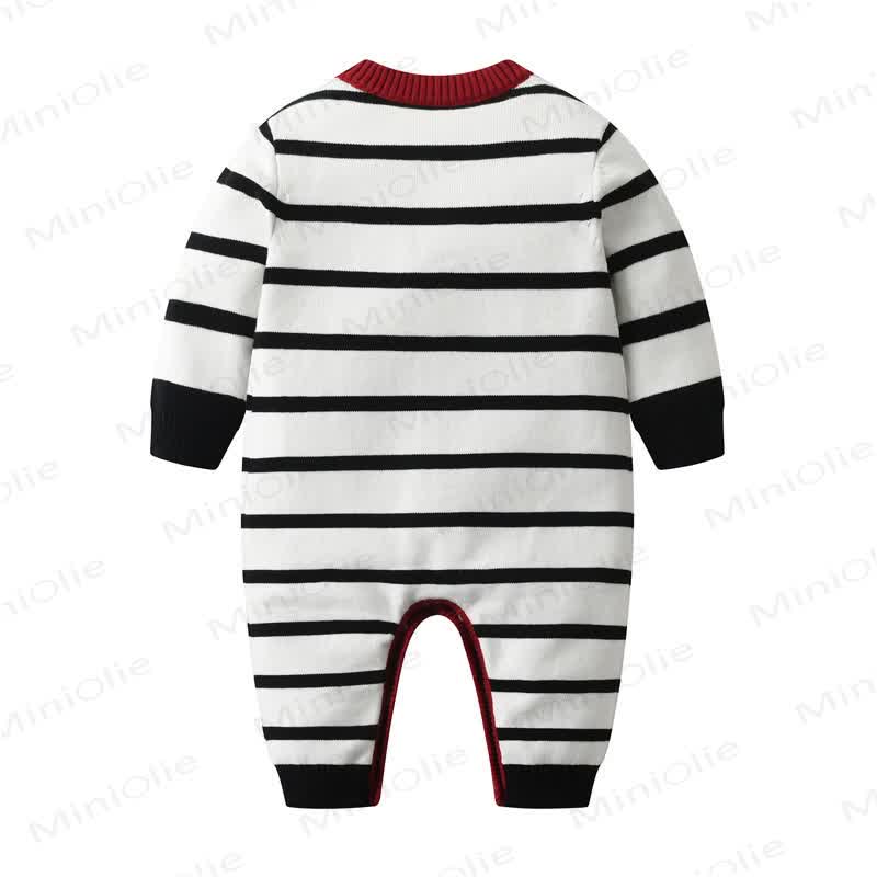 Baby Knitted Striped Heart Romper - image 2