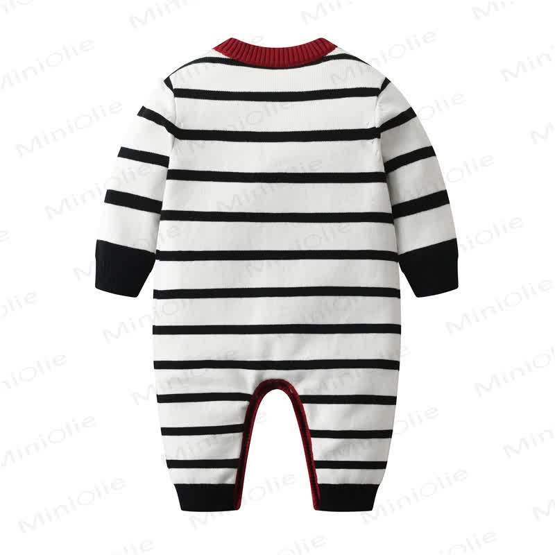 Baby Knitted Striped Heart Romper - image 2