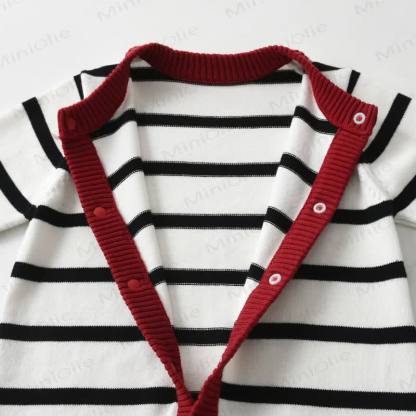 Baby Knitted Striped Heart Romper - image 4