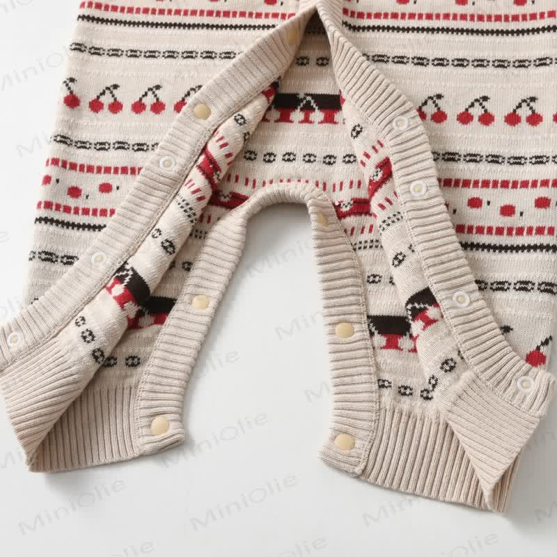 Baby Knit Cherry Print Romper - image 5
