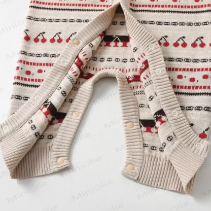 Baby Knit Cherry Print Romper - image 5