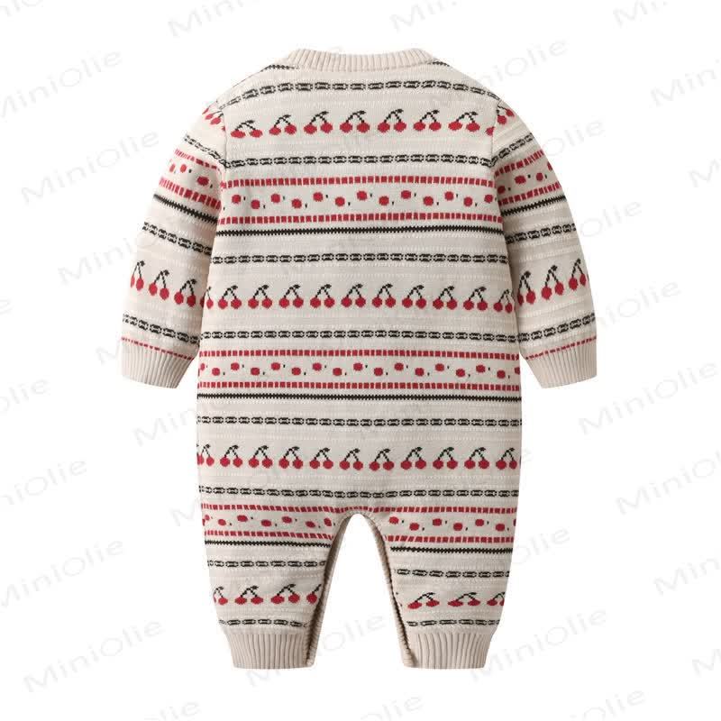 Baby Knit Cherry Print Romper - image 2