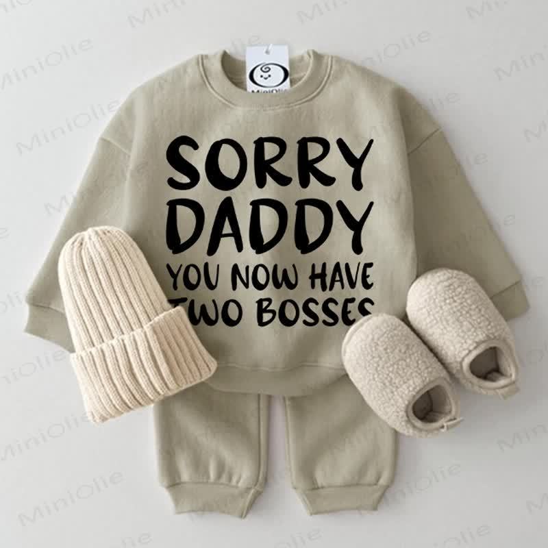 SORRY DADDY YOU NOW HAVE TWO BOSSES Baby 2-piece Grey Green Set - Grey Green - 2-3T - image 1