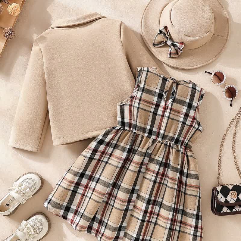 Toddler Kid Bow Plaid Sleeveless Dress - image 2