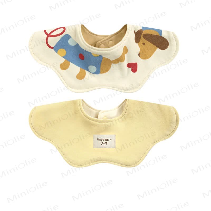 Baby Dachshund Double-sided Bib - Yellow - image 2