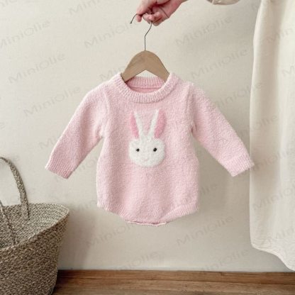 Baby Bunny Fleece Bodysuit - Pink - 18-24M - image 2
