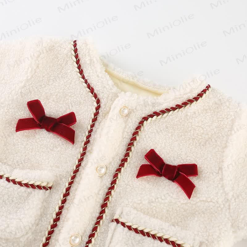 Baby Girl Fleece Bow Romper - image 3