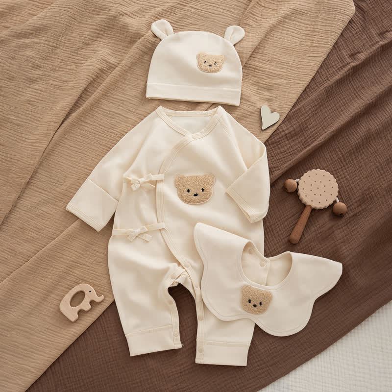 Baby Bear Newborn Kimono Romper - A Bear - 6-12M - image 1