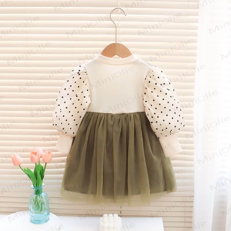 Baby Toddler Girl Mesh Flower Dot Dress - image 3