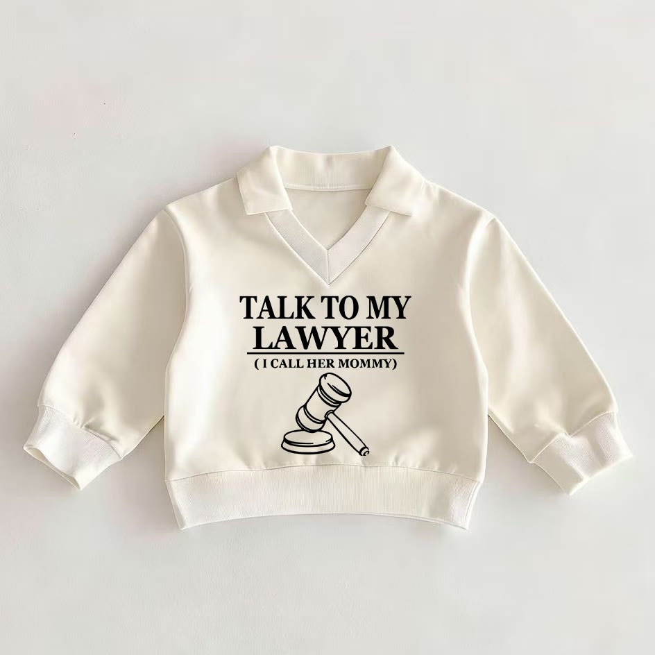 TALK TO MY LAWYER (I CALL HER MOMMY) Baby White Polo Top - White - 2-3T - image 1