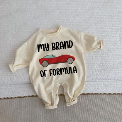 MY BRAND OF FORMULA Baby Toddler Car Beige Romper - Beige - 2-3T - image 1