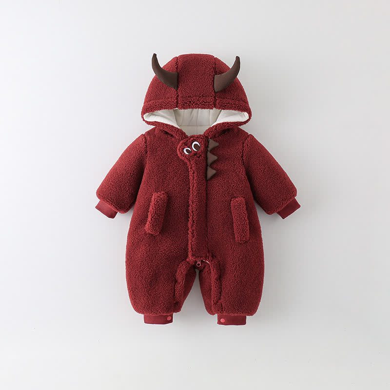 Baby Cute Demon Hooded Romper - Red - 2-3T - image 1