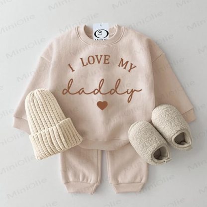 I LOVE MY DADDY Baby 2-piece Beige Set - Beige - 2-3T - image 1