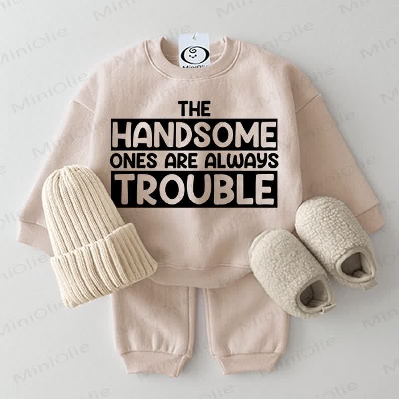 THE HANDSOME ONES ARE ALWAYS TROUBLE Baby 2-piece Beige Set - Beige - 2-3T - image 1