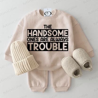 THE HANDSOME ONES ARE ALWAYS TROUBLE Baby 2-piece Beige Set - Beige - 2-3T - image 1