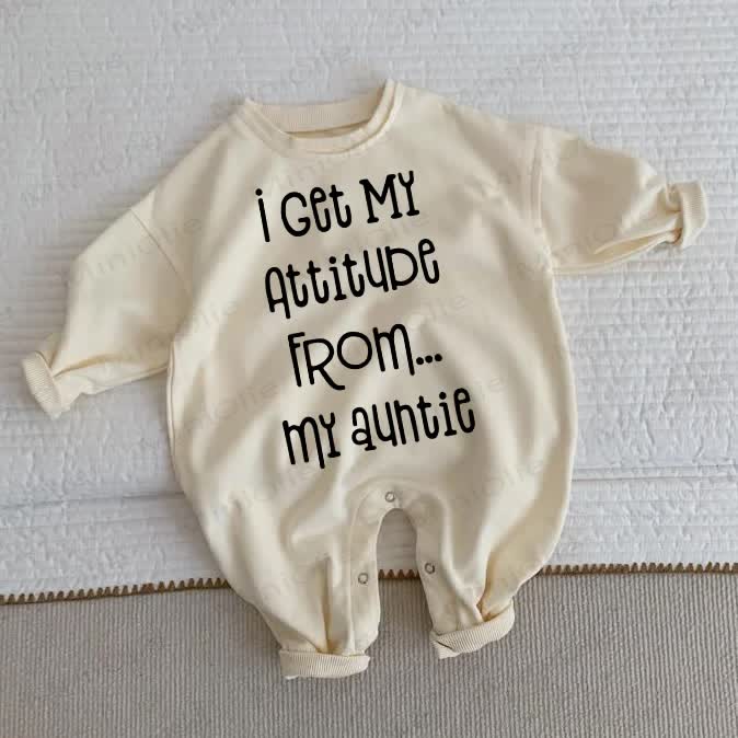 I GET MY ATTITUDE FROM... MY AUNTIE Baby Toddler Beige Romper - Beige - 2-3T - image 1