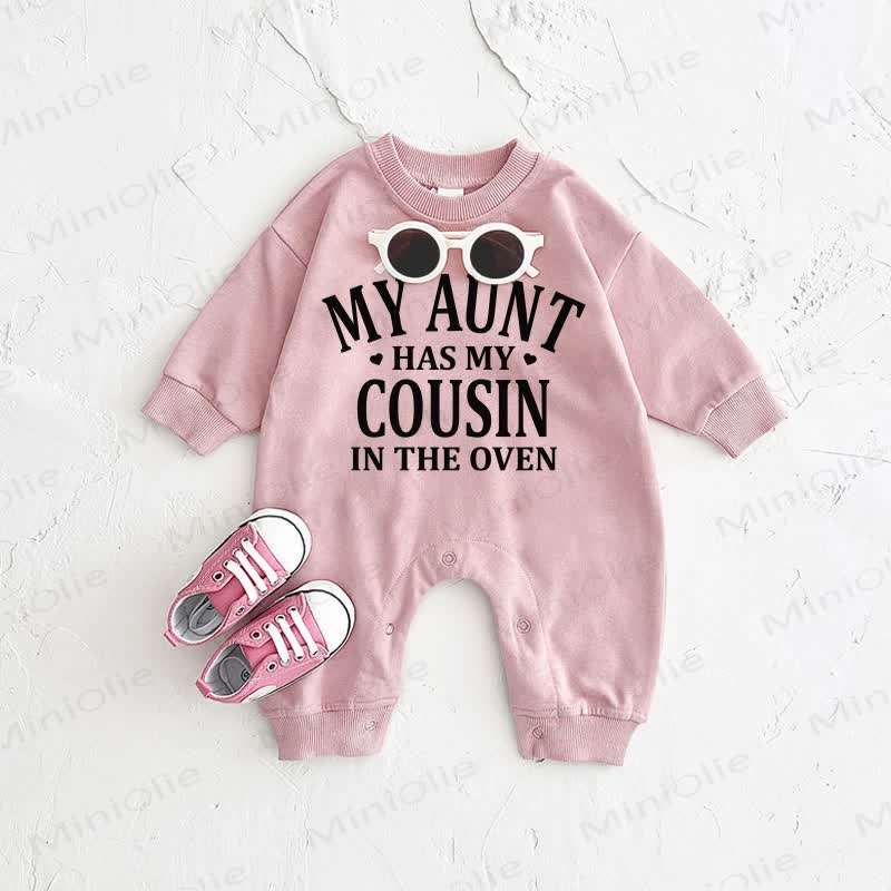 MY AUNT HAS MY COUSIN IN THE OVEN Baby Pink Romper - Pink - 2-3T - image 1