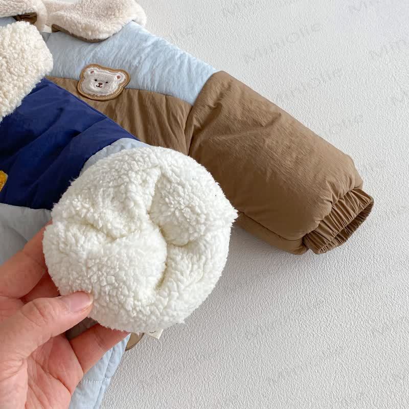 Baby Toddler Boys Color Block Bear Lapel Outerwear - image 6