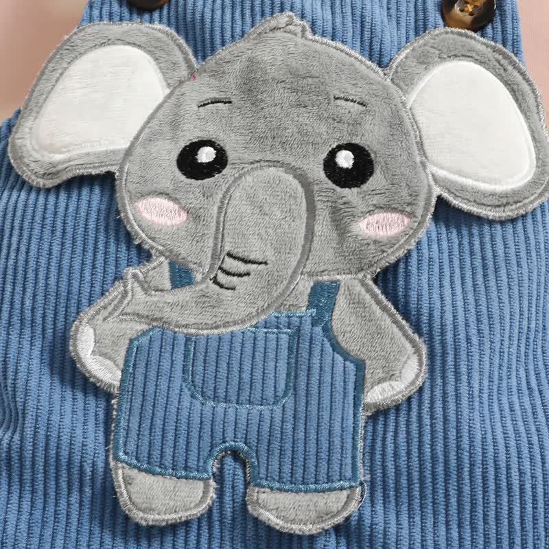 Baby Boy Animal Cord Overalls & Stripe Bodysuit With A Hat - image 11