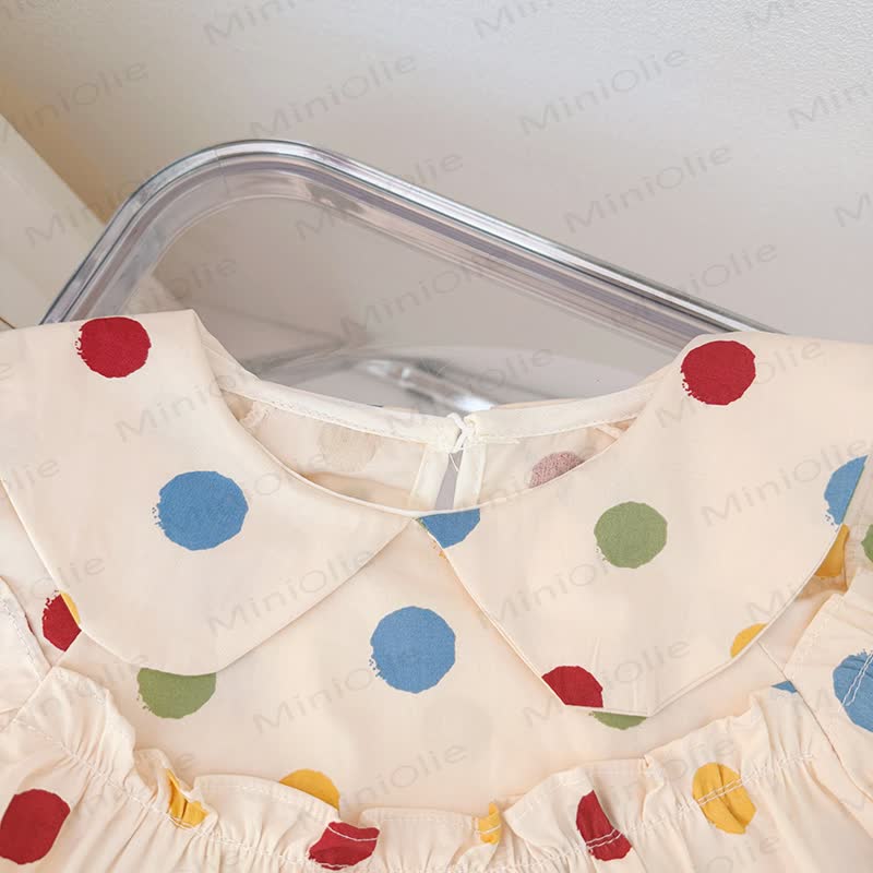 Baby Toddler Girl Sweet Bow Multicolor Dot 2-piece Set - image 6