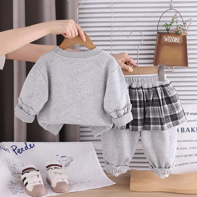 Baby Toddler Girl Love Cherry Plaid 2-piece Set - image 3