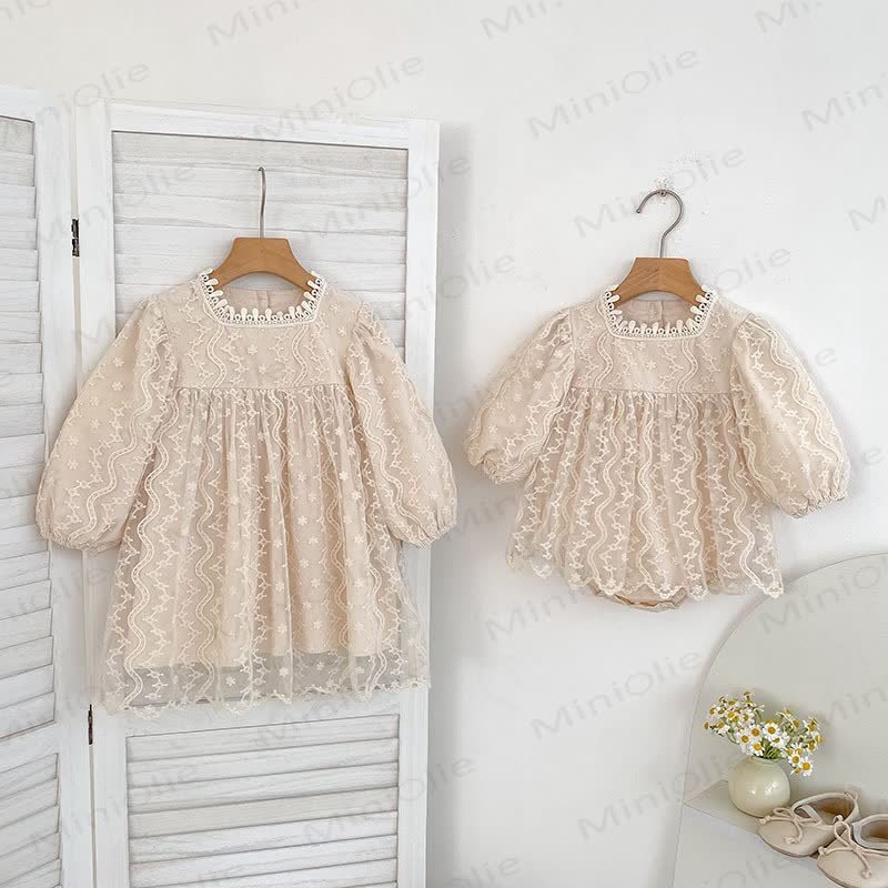 Baby Toddler Girl Mesh Lace Dress/ Bodysuit - image 1