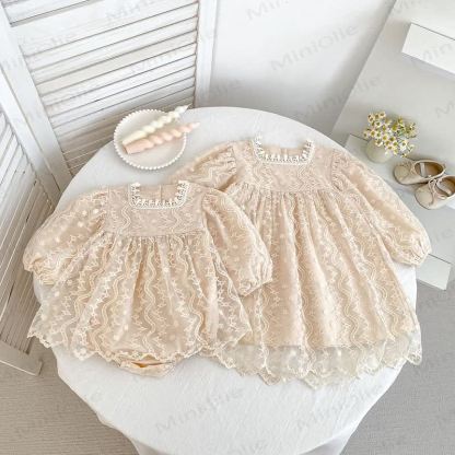 Baby Toddler Girl Mesh Lace Dress/ Bodysuit - image 2
