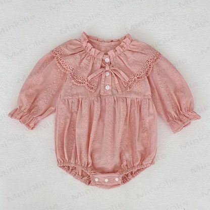 Baby Toddler Girl Lapel Lace Bow Dress/ Bodysuit - image 6